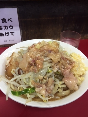 「小ラーメン　700円　「ニンニク」「アブラ」」@蓮爾 登戸店の写真
