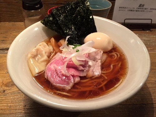 「日本酒（純米酒花巴）＋特製鶏のらぁめん」@Homemade Ramen 麦苗の写真