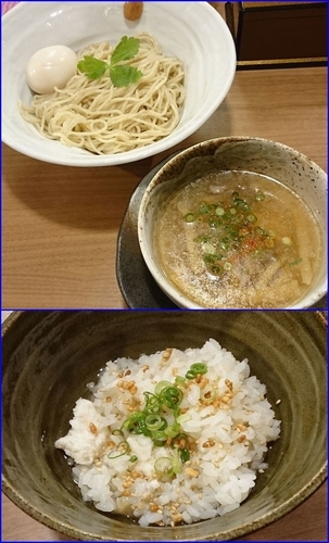 「鯛塩つけそば(小盛)＋鯛めし(小)」@鯛塩そば 灯花 本店の写真