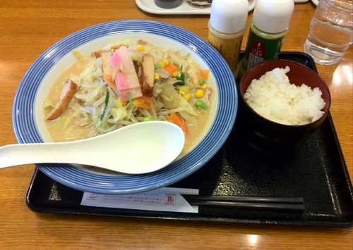 「野菜チャンポン+ライス」@長崎ちゃんぽん リンガーハット 新小岩南口店の写真