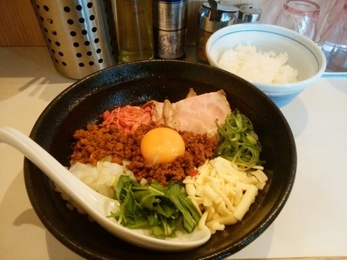 「カレー油そば＋ライス」@麺屋 扇 SENの写真