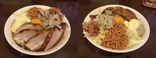 「まぜそば（並）￥800＋全マシ＋チャーシュ￥200」@つけ麺 弥七の写真