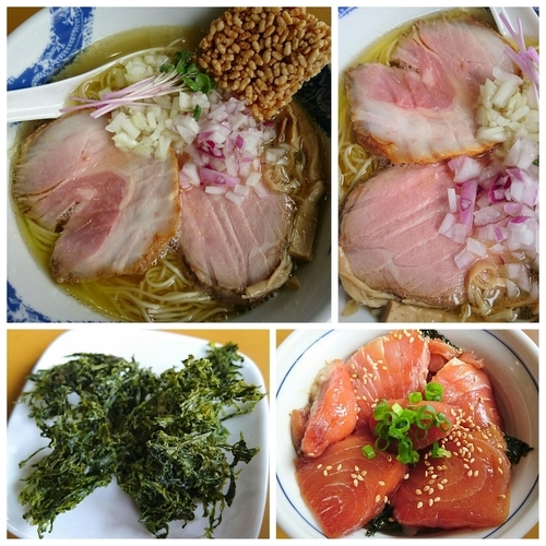 「【3周年記念限定】鶏プルスリー＋あおさのり 他」@麺屋 扇 SENの写真