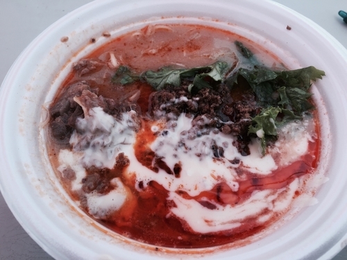 「太陽のトマト味噌担々@龍のひげ×虎徹」@水戸のラーメンまつりⅡ ～炎のラーメンウィーク～の写真