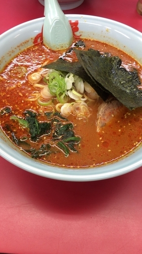 「辛みそラーメン 大辛」@ラーメン山岡家 伊勢崎宮子店の写真