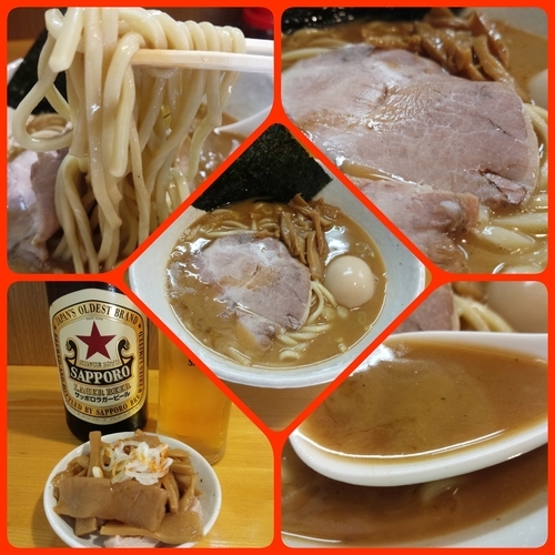 「【2周年記念】味玉ラーメン＋赤星」@麺屋 永太の写真