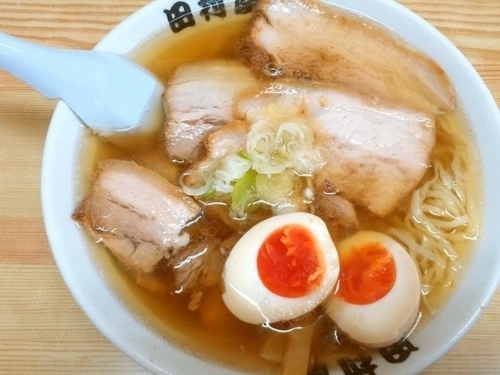 「チャーシューメン＋煮玉子」@田村屋の写真