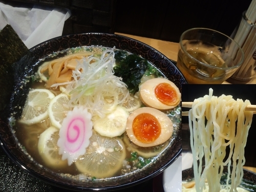 「塩レモンラーメン大盛1000円 クーポンで煮卵」@麺屋中ひらの写真