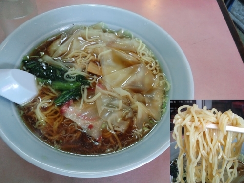 「ワンタン麺大盛600円」@北海の写真