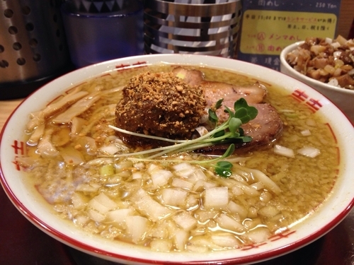 「カレーなアブラ煮干しそば+セットB¥880+150」@煮干そば 流。の写真