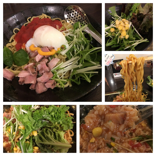 「イタリアそば(追い飯付き) 800円＋追いサラダ  100円」@中華そば ふじの 新津店の写真