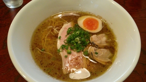 「【限定】貝出汁「塩」ｷﾉｺﾊﾞｰｼﾞｮﾝ　800円」@青山清湯そば 青ノ樹の写真