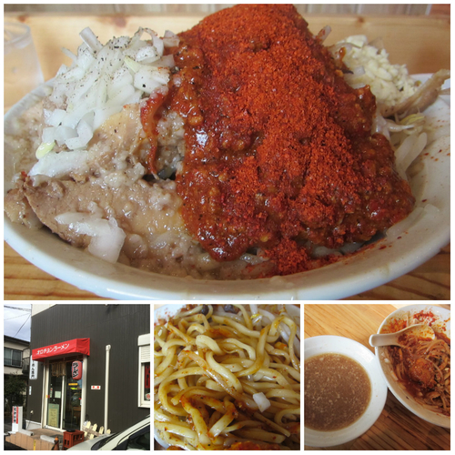 「ぶた入り赤道スープ抜き（中盛/全マシ）800円」@にかいやの写真