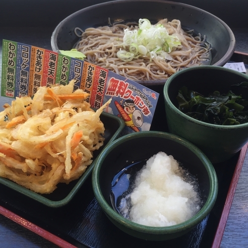 「朝そば（おろし）（￥330）＋かき揚げ（クーポン）」@ゆで太郎 芝大門店の写真