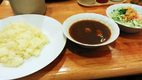 「ポークカレー(辛口／ライス大盛) 880円」@タージマハール 新橋店の写真