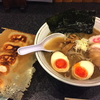 煮干しラーメン + 羽根付き餃子