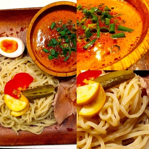 「☆チャレンジらーめん   海老トマトつけ麺☆」@麺や 海老庵の写真