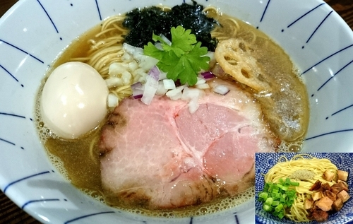 「芳醇煮干そば 750円＋むじゃ玉（70g）、味玉」@ニボムジャキの写真