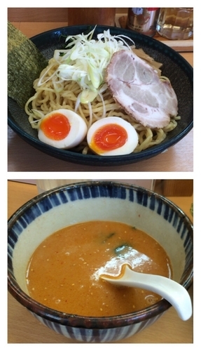「辛みそ つけ麺 ¥900」@無邪気 自由が丘南口店の写真