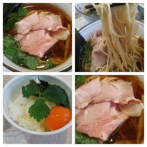 「四つ葉そば＋玉子掛けご飯」@中華そば 四つ葉の写真