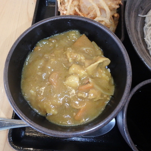 「朝食セット(カレー)(360円)(冷たいそば)」@ゆで太郎 掛川店の写真