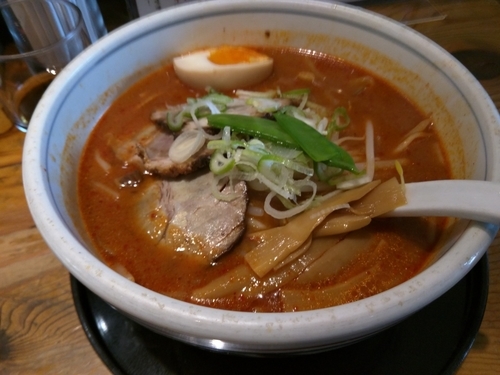 「赤坂盛り(辛味噌)　ランチサービスライス」@赤坂一点張 たまプラーザ店の写真