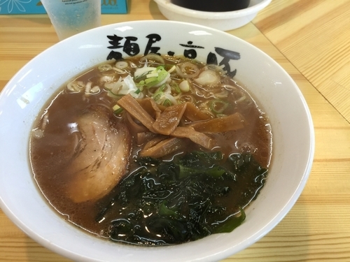 「しょうゆ豚骨ラーメン 730円+ごはん小120円」@麺屋 高豚 古城店の写真