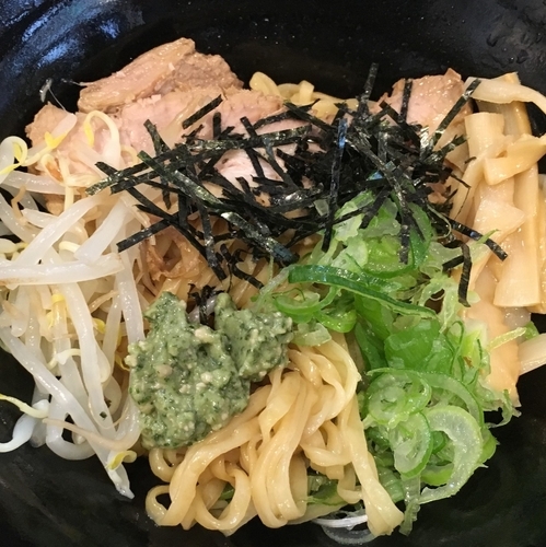 「まぜそばジュレ（ジェノベーゼ）」@拉麺 ほそやの写真