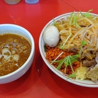 濃厚辛つけ麺（780円）＋味玉　ヤサイニンニク空あげ