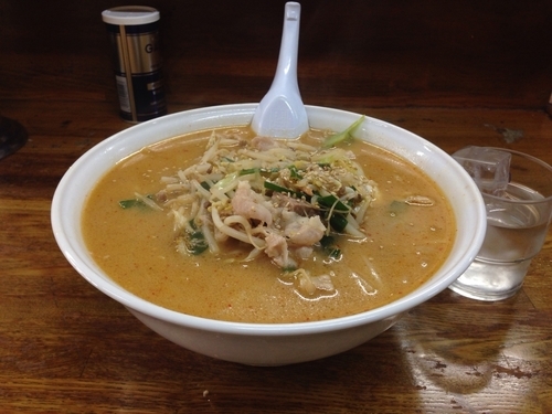「味噌ラーメン（大盛り）750円＋100円」@中華料理 丸福の写真