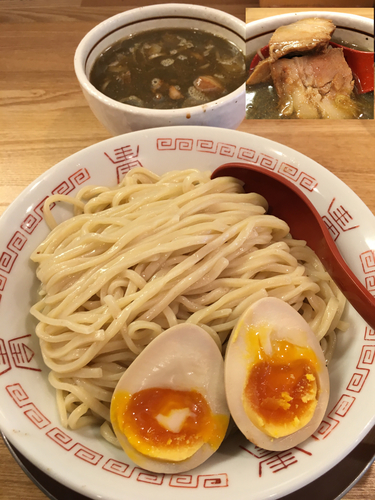 「つけ麺 870円 with 味玉 150円」@麺や 七彩 八丁堀店の写真
