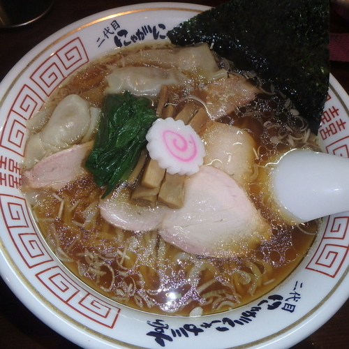 「わんたんそば(900円)、ご飯(+50円)」@二代目 にゃがにゃが亭の写真