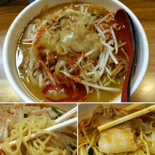 「辛味噌ラーメン820円 麺大盛100円 ねぎ60円」@味噌麺処 楓の写真