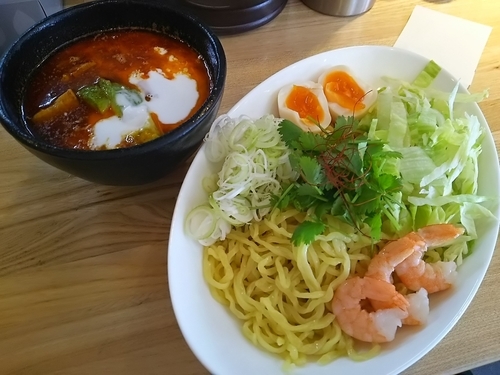 「【限定】トムヤムつけ麺」@らーめん 月の兎影の写真