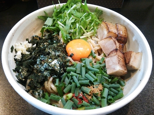 「まぜそば大盛」@らーめん まぜそば てっぺん 名古屋本店の写真