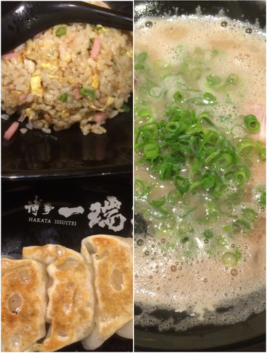 「ラーメン+博多一口餃子(5個)+ミニチャーハン」@博多一瑞亭の写真