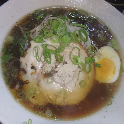 「焦がしネギ中華そば羅楽(720円)、餃子セット(280円)」@らぁめん花月嵐 東広島店の写真