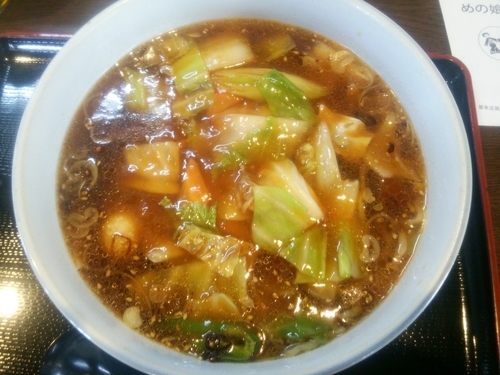 「ピリ辛広東めん」@めの娘 三俣店の写真