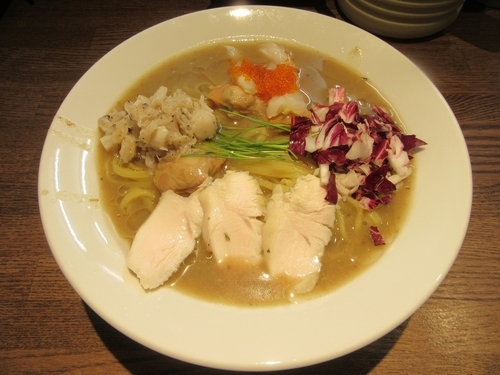 「限定　冷やし貝ポタ　初夏のかおり（１０００円）＋大盛」@らー麺屋 バリバリジョニーの写真