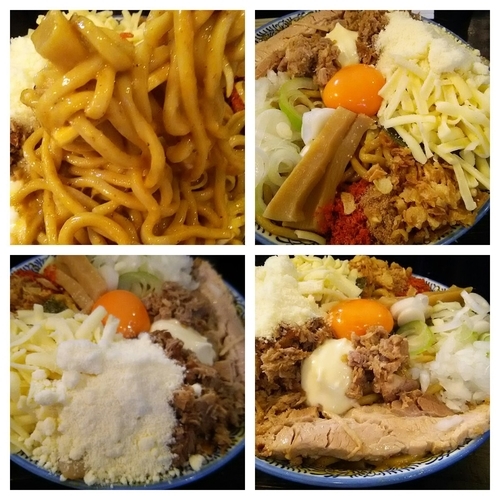 「カレーまぜそば特盛り＋Ｗチーズ(スパイシーVer)」@狼煙 〜NOROSHI〜の写真