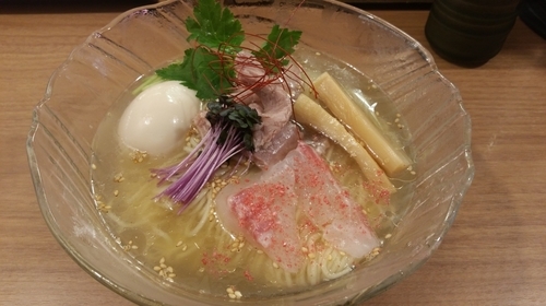 「芳醇冷やし鯛塩そば+味玉+鯛茶漬け(小)」@鯛塩そば 灯花 本店の写真