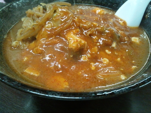 「味噌麻婆麺、麺少なめ　770円」@元祖旨辛系タンメン 荒木屋の写真