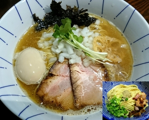 「芳醇煮干そば 750円＋むじゃ玉（70g）現金100円、味玉」@ニボムジャキの写真