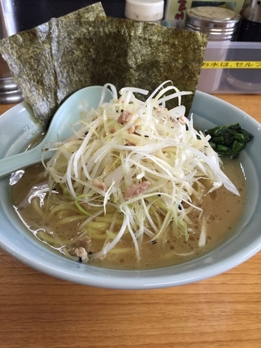 「ラーメン( 豚骨ベース+ネギ)」@荒湘の写真