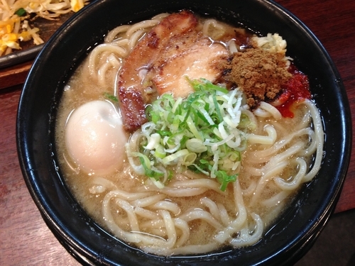 「ラーメン(太)並　味玉」@ラーメン番長 銀次郎 春日井店の写真