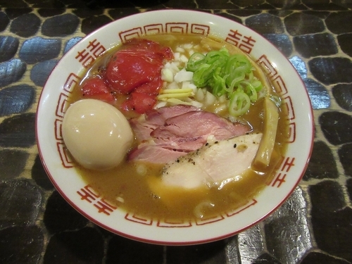 「限定　味噌　渡り蟹そば（９００円）＋味玉＋餃子」@特級鶏蕎麦 龍介の写真