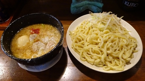 「特我流つけそば（980円）麺多め野菜」@麺 池谷精肉店の写真