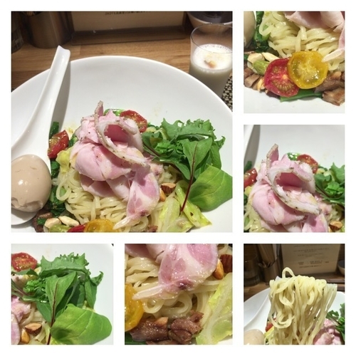 「平日20食限定 やまと豚と春野菜の和えそば 980円」@生粋 花のれんの写真