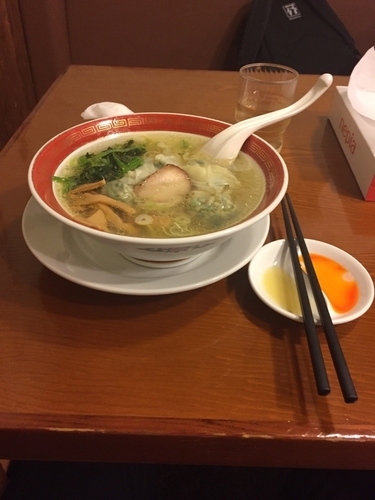 「鶏と野菜の雲呑麺 ミニ 648円 20151125」@広州市場 西新宿店の写真