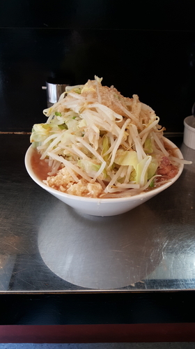 「ミニラーメン650円(野菜ちょいマシ、他全マシ)」@らーめん虎丸 川口店の写真